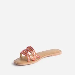 Mule TEXTO Orange Et Parme Cuir Métallisé -Univers Chaussure Magasin WWWERM 10382780009 2