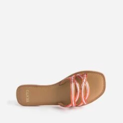 Mule TEXTO Orange Et Parme Cuir Métallisé -Univers Chaussure Magasin WWWERM 10382780009 4