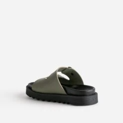 Mule TEXTO Kaki En Cuir à Semelle épaisse -Univers Chaussure Magasin WWWERM 10382780021 3