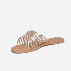 Mule Dorée En Cuir éco-conçu -Univers Chaussure Magasin WWWERM 10382780608 2