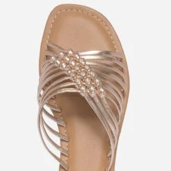 Mule Dorée En Cuir éco-conçu -Univers Chaussure Magasin WWWERM 10382780608 4