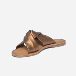 Mule TEXTO Bronze En Cuir à Brides Souples Croisées -Univers Chaussure Magasin WWWERM 10382780616 2