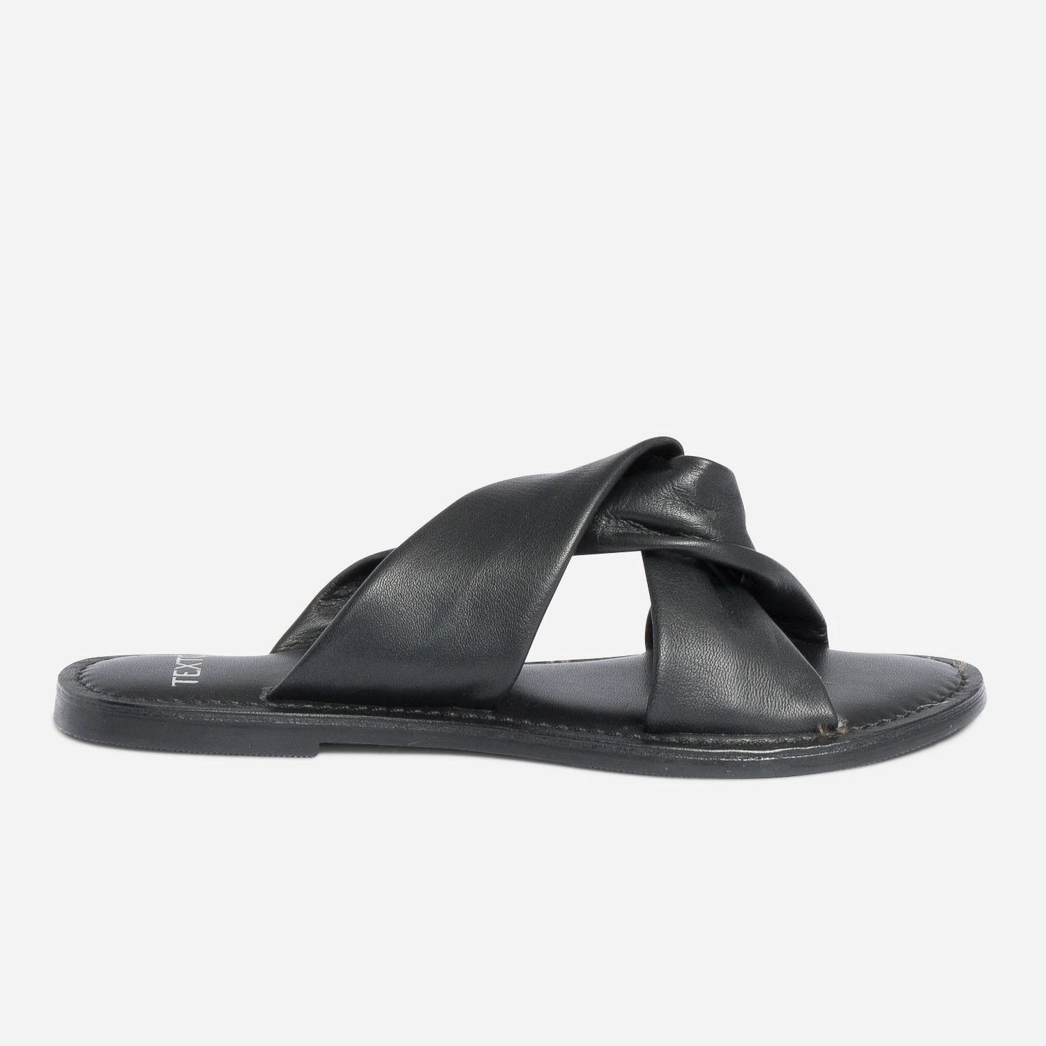 Mule TEXTO Noire En Cuir à Brides Souples Croisées 3 Mule TEXTO Noire En Cuir à Brides Souples Croisées