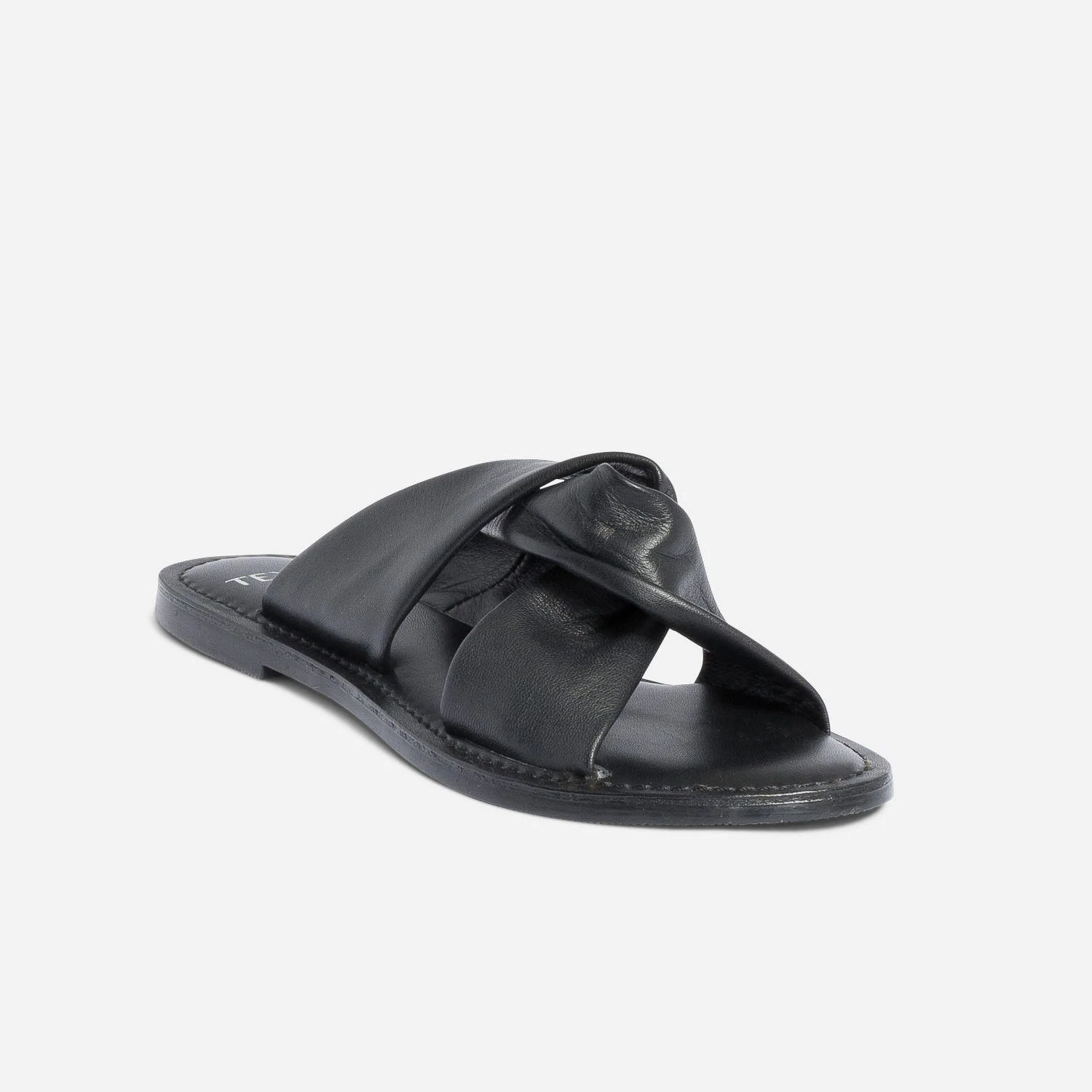 Mule TEXTO Noire En Cuir à Brides Souples Croisées 4 Mule TEXTO Noire En Cuir à Brides Souples Croisées – Image 2