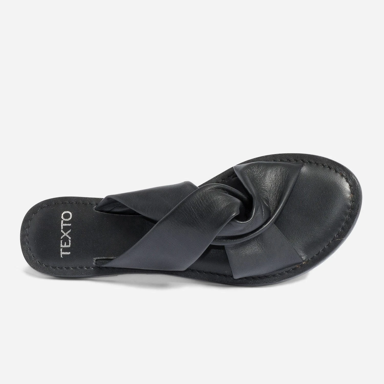 Mule TEXTO Noire En Cuir à Brides Souples Croisées 6 Mule TEXTO Noire En Cuir à Brides Souples Croisées – Image 4