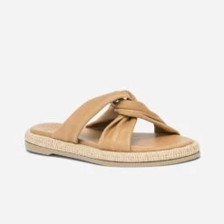 Mule Beige En Cuir à Brides Souples -Univers Chaussure Magasin WWWERM 10382780656 1