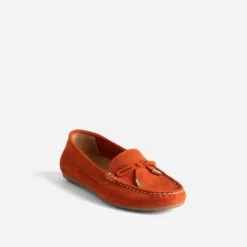 Mocassin Rouge Orangé En Cuir Velours 9 Mocassin Rouge Orangé En Cuir Velours -Univers Chaussure Magasin WWWERM 10383580046 1