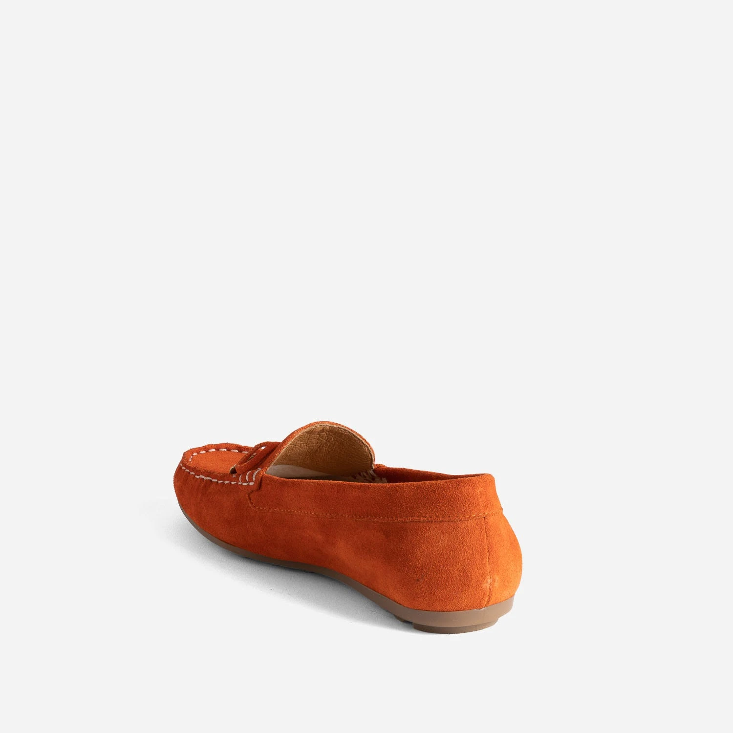 Mocassin Rouge Orangé En Cuir Velours 6 Mocassin Rouge Orangé En Cuir Velours – Image 4
