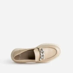 Mocassin TEXTO Beige En Cuir à Semelle Crantée -Univers Chaussure Magasin WWWERM 10383580050 4