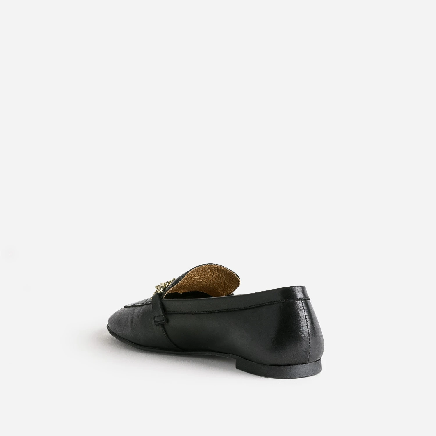 Mocassin Noir En Cuir Chaîne-bijou 6 Mocassin Noir En Cuir Chaîne-bijou – Image 4