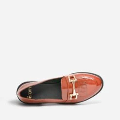 Mocassin Cognac Verni à Franges -Univers Chaussure Magasin WWWERM 10383580201 4