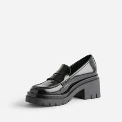 Mocassin TEXTO Noir à Talon Cranté -Univers Chaussure Magasin WWWERM 10383580224 2