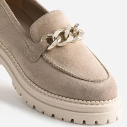Mocassin TEXTO Beige Cuir Velours Semelle Crantée -Univers Chaussure Magasin WWWERM 10383580268 5