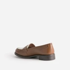 Mocassin Camel Et écru En Cuir -Univers Chaussure Magasin WWWERM 10383580294 3