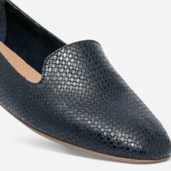 Slipper Bleu Marine Embossé Tressage -Univers Chaussure Magasin WWWERM 10383580307 5