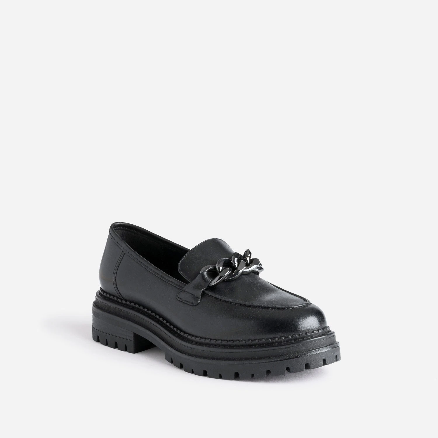 Mocassin TEXTO Noir En Cuir à Semelle Crantée 4 Mocassin TEXTO Noir En Cuir à Semelle Crantée – Image 2