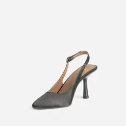 Escarpin Slingback TEXTO Noir Satiné -Univers Chaussure Magasin WWWERM 10383930009 2