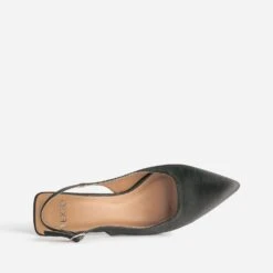 Escarpin Slingback TEXTO Noir Satiné -Univers Chaussure Magasin WWWERM 10383930009 4