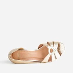 Escarpin Open-toe Doré Métallisé Froissé -Univers Chaussure Magasin WWWERM 10383930104 4