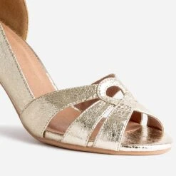 Escarpin Open-toe Doré Métallisé Froissé -Univers Chaussure Magasin WWWERM 10383930104 5