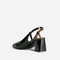 Escarpin Slingback Noir Verni à Bout Carré 11 Escarpin Slingback Noir Verni à Bout Carré -Univers Chaussure Magasin WWWERM 10383930105 3