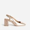 Escarpin Slingback Cuivré Métallisé à Bout Carré -Univers Chaussure Magasin WWWERM 10383930106 0