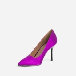 Escarpin TEXTO Violet Satiné Avec Découpe Biais -Univers Chaussure Magasin WWWERM 10383960013 2
