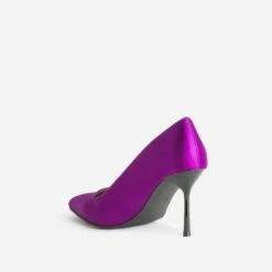 Escarpin TEXTO Violet Satiné Avec Découpe Biais -Univers Chaussure Magasin WWWERM 10383960013 3