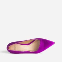 Escarpin TEXTO Violet Satiné Avec Découpe Biais -Univers Chaussure Magasin WWWERM 10383960013 4