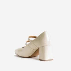 Babies à Talon Beige Verni à Double Bride -Univers Chaussure Magasin WWWERM 10383960022 3