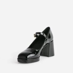 Babies à Talon Noir Verni à Plateforme -Univers Chaussure Magasin WWWERM 10383960786 2