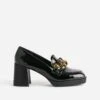 Mocassin à Talon Noir Verni Avec Maxi Chaîne 2 Mocassin à Talon Noir Verni Avec Maxi Chaîne -Univers Chaussure Magasin WWWERM 10383960788 0