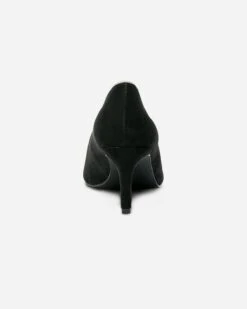 Escarpin Noir Suédé éco-conçu à Bord Doré Et Bout Pointu -Univers Chaussure Magasin WWWERM 10383990068 3