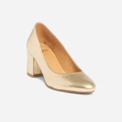 Escarpin Doré En Cuir 11 Escarpin Doré En Cuir -Univers Chaussure Magasin WWWERM 10383990073 1