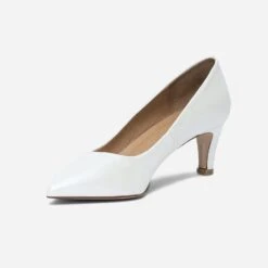 Escarpin Blanc Nacré En Cuir -Univers Chaussure Magasin WWWERM 10383990075 2