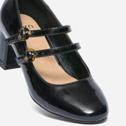 Babies à Talon Noir Verni à Double Bride -Univers Chaussure Magasin WWWERM 10383990079 5