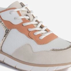 Tennis TEXTO Blanche, Beige, Terracotta Et Or -Univers Chaussure Magasin WWWERM 10384320030 5