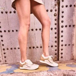 Tennis TEXTO Blanche, Camel, Dorée -Univers Chaussure Magasin WWWERM 10384320033 8