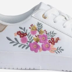Tennis TEXTO Blanche Brodée Fleurs Roses 14 Tennis TEXTO Blanche Brodée Fleurs Roses -Univers Chaussure Magasin WWWERM 10384320038 5