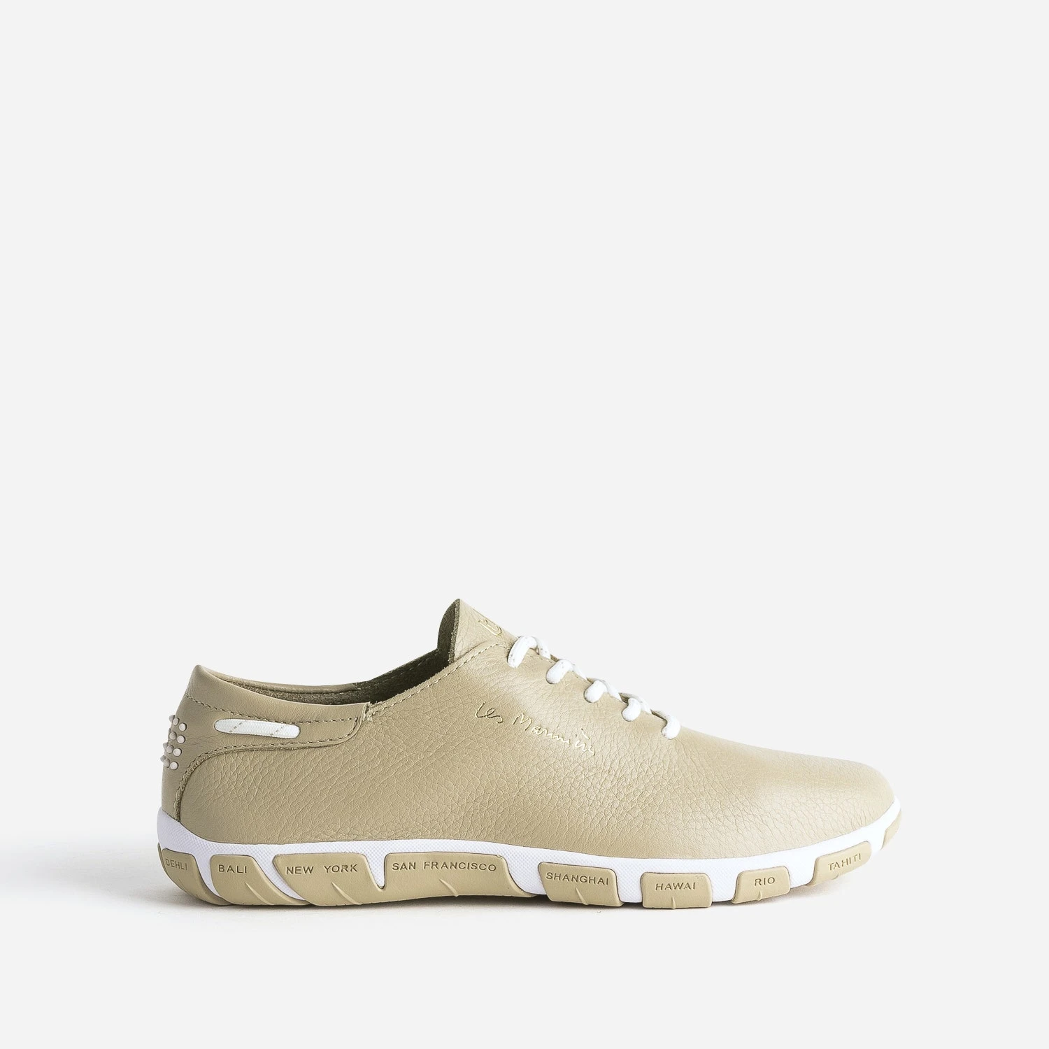 Tennis TBS Beige En Cuir à Semelle Bicolore 3 Tennis TBS Beige En Cuir à Semelle Bicolore