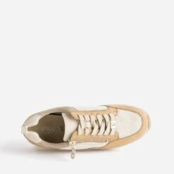 Tennis CAPRICE Camel Et Textile Pailleté 12 Tennis CAPRICE Camel Et Textile Pailleté -Univers Chaussure Magasin WWWERM 10384320048 4