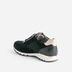 Tennis CAPRICE Noire En Cuir Et Textile Pailleté -Univers Chaussure Magasin WWWERM 10384320049 3