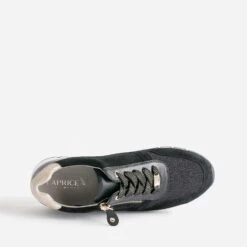 Tennis CAPRICE Noire En Cuir Et Textile Pailleté -Univers Chaussure Magasin WWWERM 10384320049 4