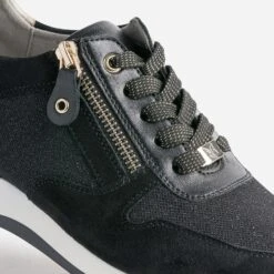 Tennis CAPRICE Noire En Cuir Et Textile Pailleté -Univers Chaussure Magasin WWWERM 10384320049 5