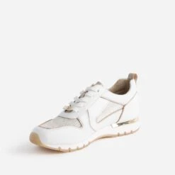 Tennis CAPRICE Blanche En Cuir Et Mesh -Univers Chaussure Magasin WWWERM 10384320054 2