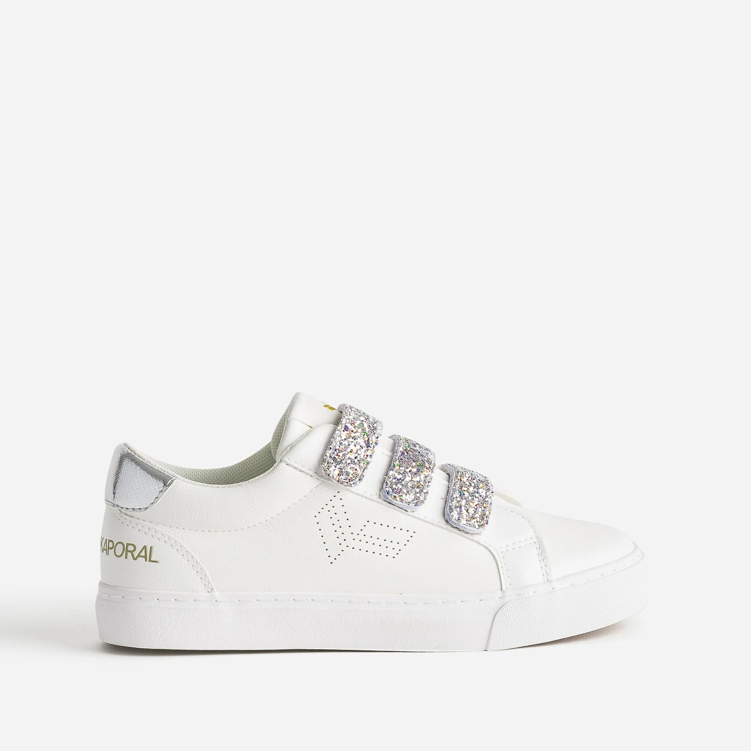 Tennis KAPORAL Blanche à Scratchs Pailletés 3 Tennis KAPORAL Blanche à Scratchs Pailletés