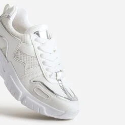 Tennis TEXTO écrue Et Argent à Semelle épaisse -Univers Chaussure Magasin WWWERM 10384320155 5