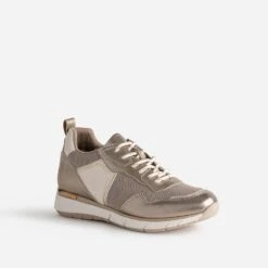 Tennis TEXTO Bronze, Or Et écrue Multi Matières -Univers Chaussure Magasin WWWERM 10384320203 1