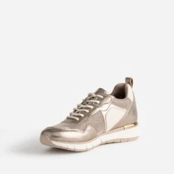 Tennis TEXTO Bronze, Or Et écrue Multi Matières -Univers Chaussure Magasin WWWERM 10384320203 2