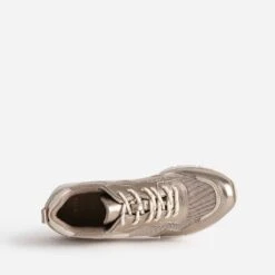 Tennis TEXTO Bronze, Or Et écrue Multi Matières -Univers Chaussure Magasin WWWERM 10384320203 4